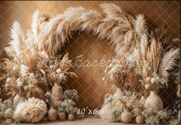 Boho Arch Pampas Grass Brown